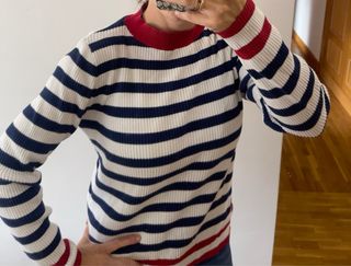 Jersey Tommy Hilfiger Rayas Azul Blanco