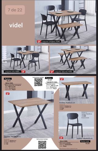 Mesa Comedor Extensible Flores y 4 Sillas