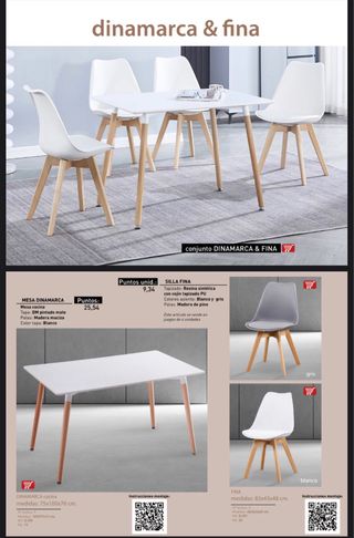 Mesa Comedor Extensible Flores y 4 Sillas