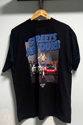 Camiseta negra Oversized Distorted People