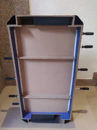 Futbolín de mesa azul
