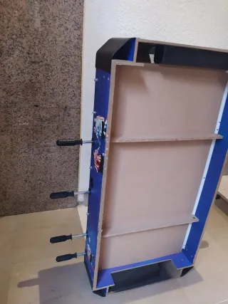 Futbolín de mesa azul