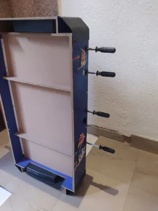 Futbolín de mesa azul