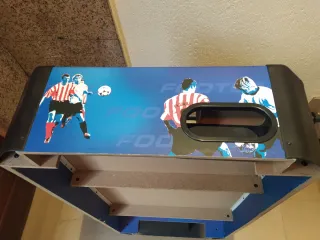 Futbolín de mesa azul