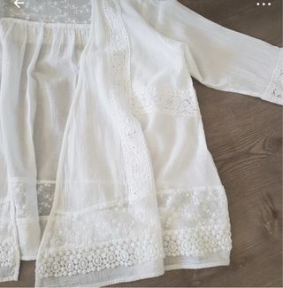 Chaqueta Ibicenca Algodón Blanca