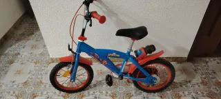 Bicicleta Infantil Spiderman Azul y Roja