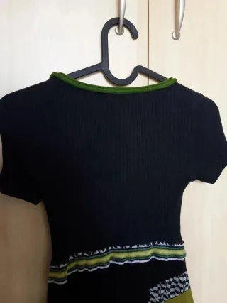 Vestito patchwork blu e verde taglia M