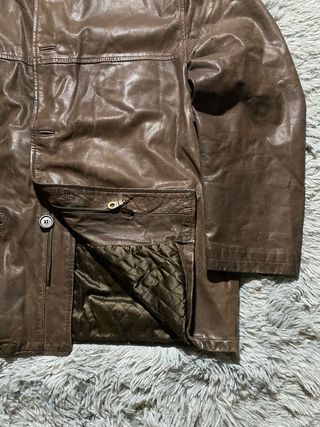 Jacket Bomber Leather Harrington Brown Vintage 90s