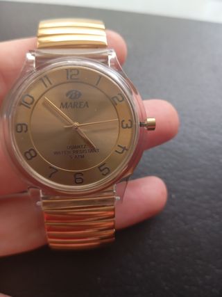 Reloj Marea Correa Extensible Dorado y Rojo