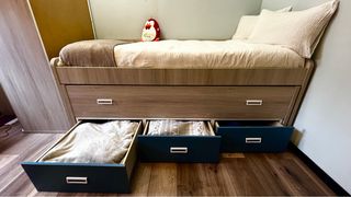 Cama nido con cajones y colchón viscoelástico