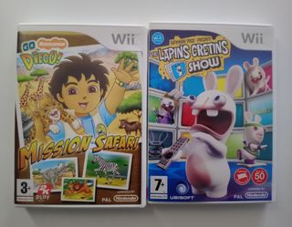 2 Juegos Wii: Go Diego! y Rabbids Tv Party
