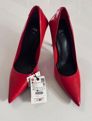 Zapatos de tacón Zara rojos talla 37