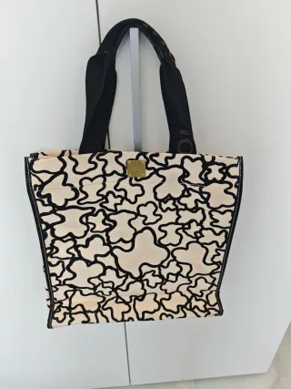 Bolso Tote Tous Piel Beige y Negro