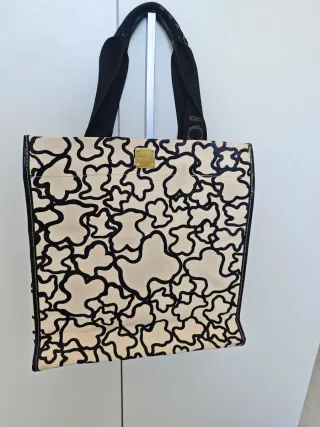 Bolso Tote Tous Piel Beige y Negro
