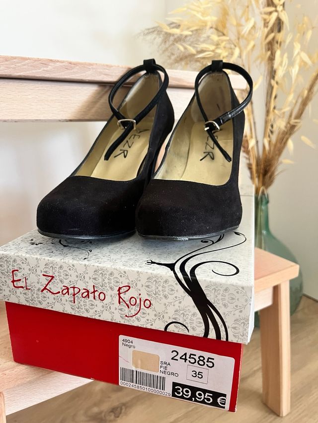 Zapatos de tacón EZR ante negro talla 35