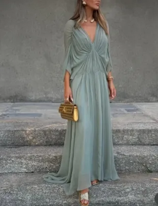 Vestido largo ZARA verde talla M