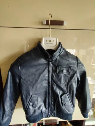 Giubbotto bambino ecopelle blu Originale Marines