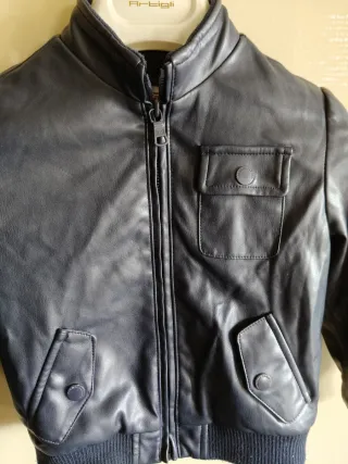 Giubbotto bambino ecopelle blu Originale Marines