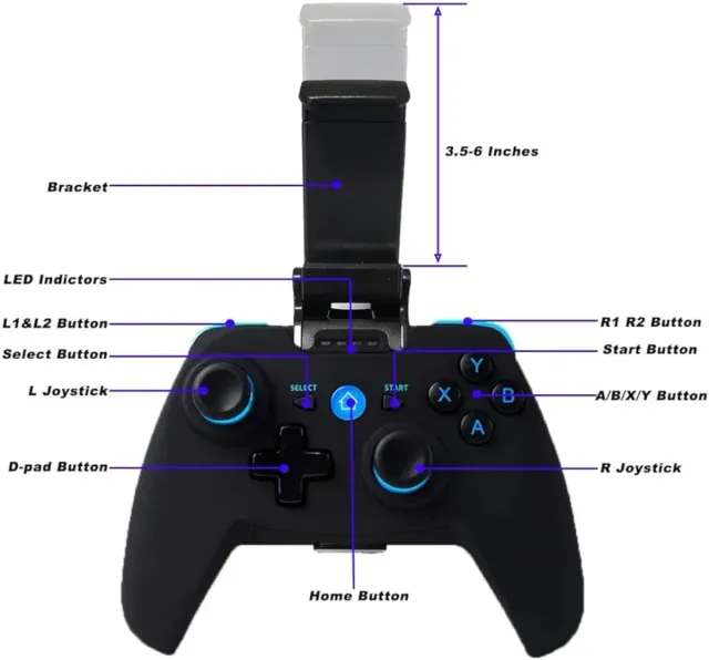 Mando Inalámbrico Gamepad con USB Azul