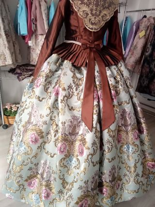 Traje Fallera Adulta Marrón y Multicolor