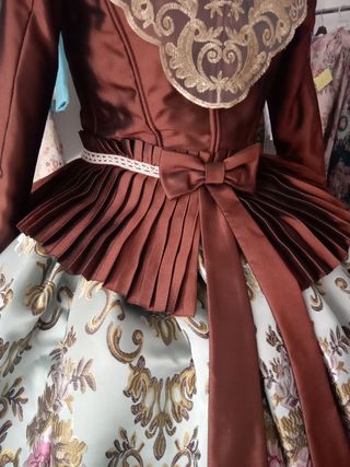 Traje Fallera Adulta Marrón y Multicolor