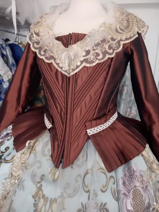 Traje Fallera Adulta Marrón y Multicolor