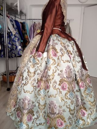 Traje Fallera Adulta Marrón y Multicolor