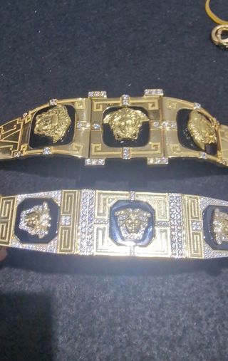 BRAZALETE/ PULSERA  ORO 18K CON CIRCONITAS MEDUSA 