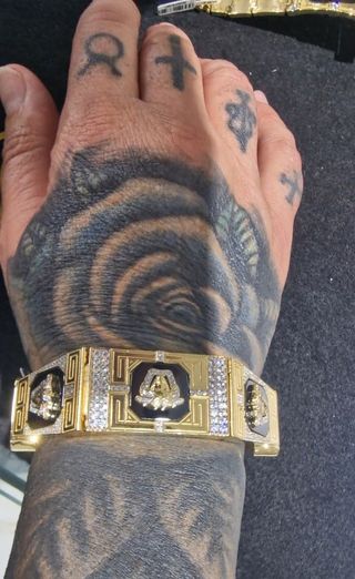 BRAZALETE/ PULSERA  ORO 18K CON CIRCONITAS MEDUSA 