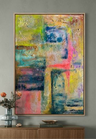 Cuadro abstracto grande moderno salón-dormitorio