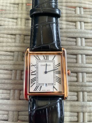 Reloj Cartier Tank Hombre 35mm dorado - rosado