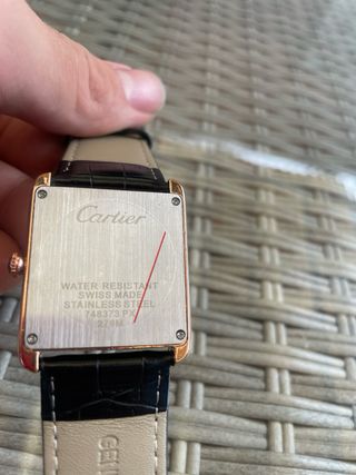 Reloj Cartier Tank Hombre 35mm dorado - rosado