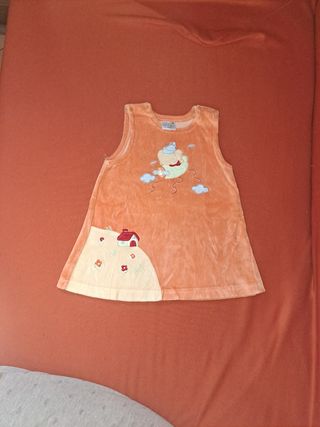 Vestitino arancione con elefantino