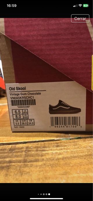 Vans Old Skool Chocolate Talla 38.5 Nuevas