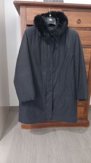 Giaccone donna nero con pelliccia