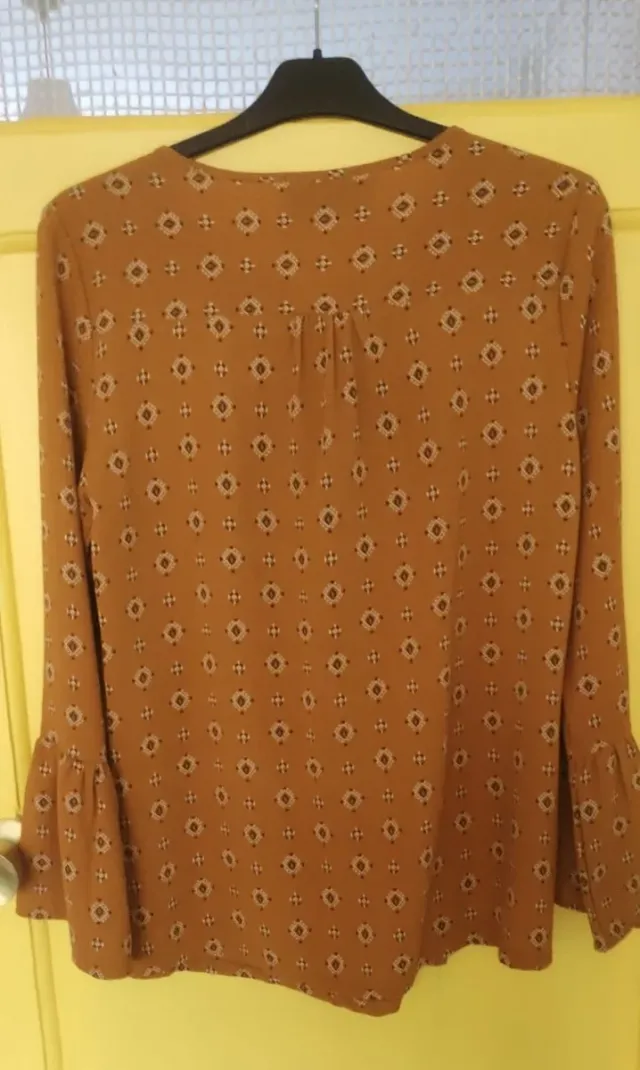 Camisa Miss Cute mujer marrón estampado