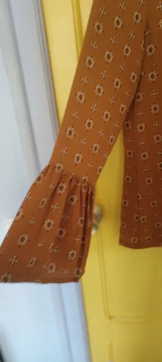 Camisa Miss Cute mujer marrón estampado