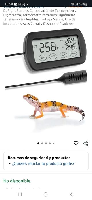 Termómetro digital y humedad para Reptiles