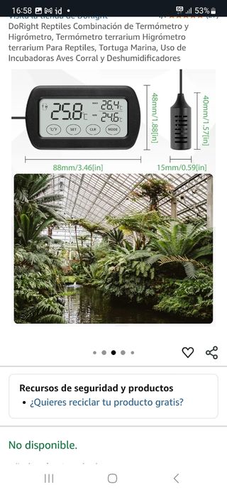 Termómetro digital y humedad para Reptiles
