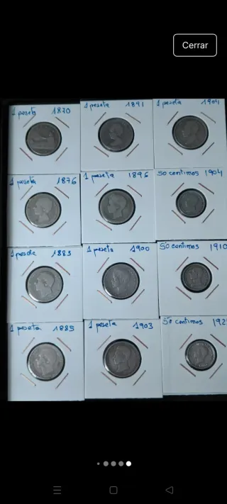 Lote de Pesetas y 50 Céntimos Plata