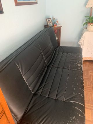 Sofá Cama Piel Sintética Negro