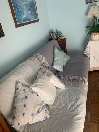 Sofá Cama Piel Sintética Negro