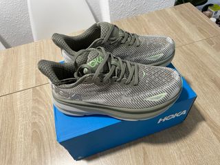Zapatillas Hoka Mujer Gris/Verde