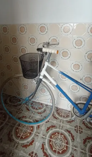 Bicicleta Fixie con cesta