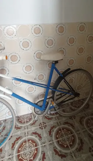 Bicicleta Fixie con cesta