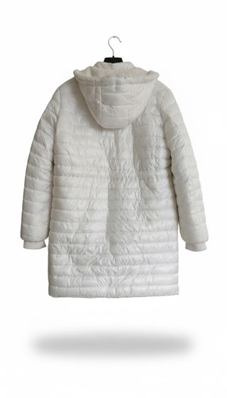 Chaqueta larga acolchada blanca