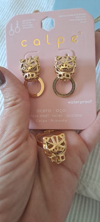 Anillo y pendientes panthera