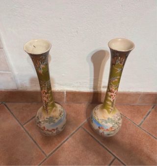 Coppia Vasi Giapponesi Stile Satsuma