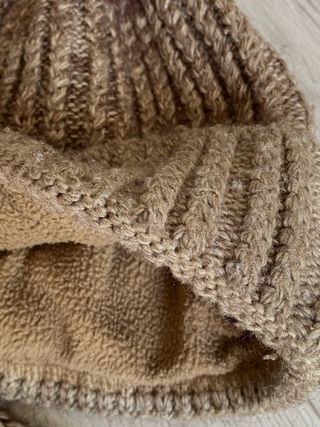 Set cappello e sciarpa lana beige/marrone