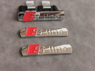Audi Sline Emblema de Parilla y 2 Logos Laterales 